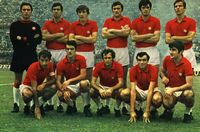 AS Roma 1969/70: sul coccodrillo della Lacoste la coccarda della Coppa Italia
